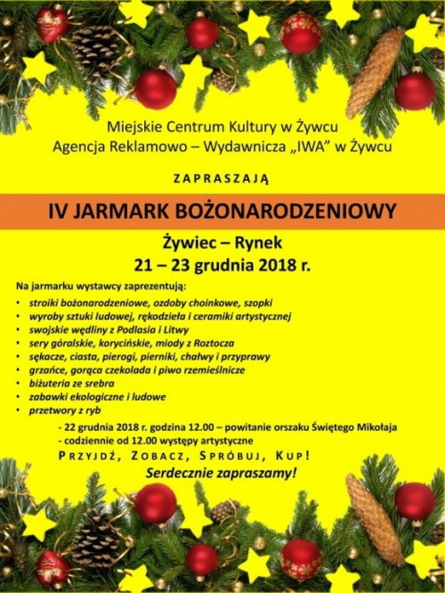 W Żywcu trwa IV Jarmark Bożonarodzeniowy