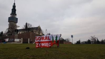 Kibice Górala Żywiec na Jasnej Górze