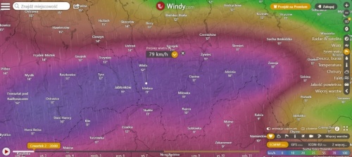 W kolejnych godzinach możliwe porywy do 110 km/h