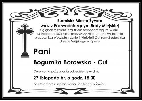 Zmarła Bogumiła Borowska - Cul