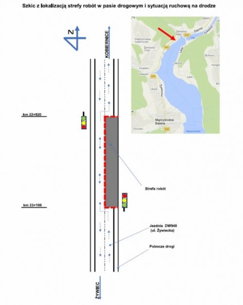 Tymczasowa organizacja ruchu na DW 948