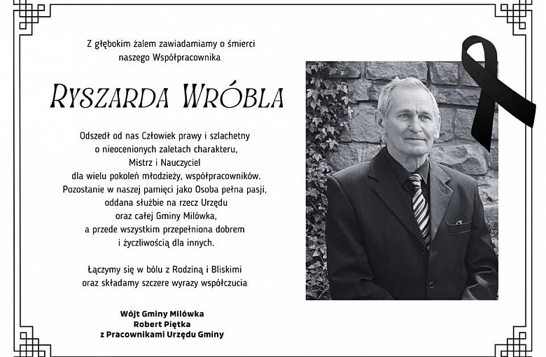 Zmarł Ryszard Wróbel