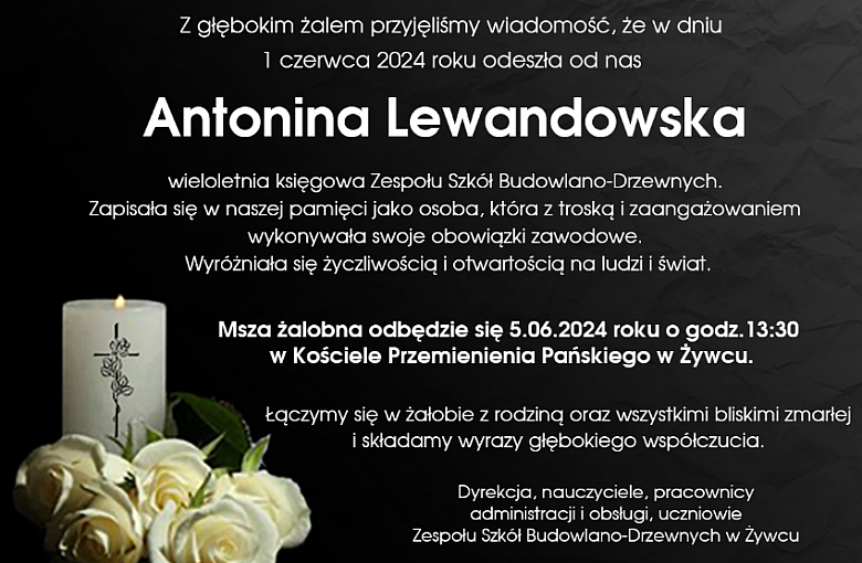 Zmarła Antonina Lewandowska