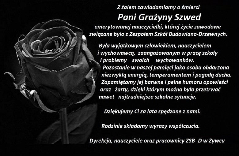 Zmarła Grażyna Szwed