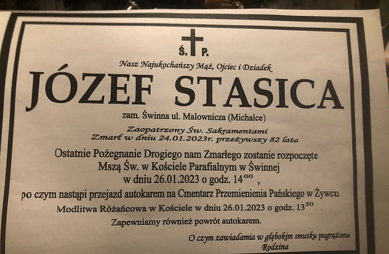 Zmarł Józef Stasica