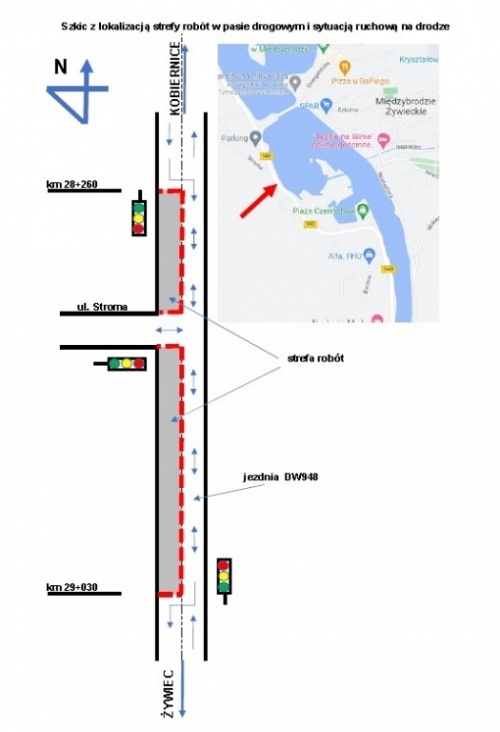 Tymczasowa organizacja ruchu na DW 948